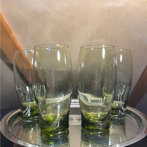 Set of 4 Libbey Perception Olive Green  16oz Coolers